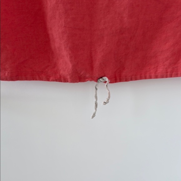 Vibrant Coral Linen Shift Dress L - Picture 5 of 5